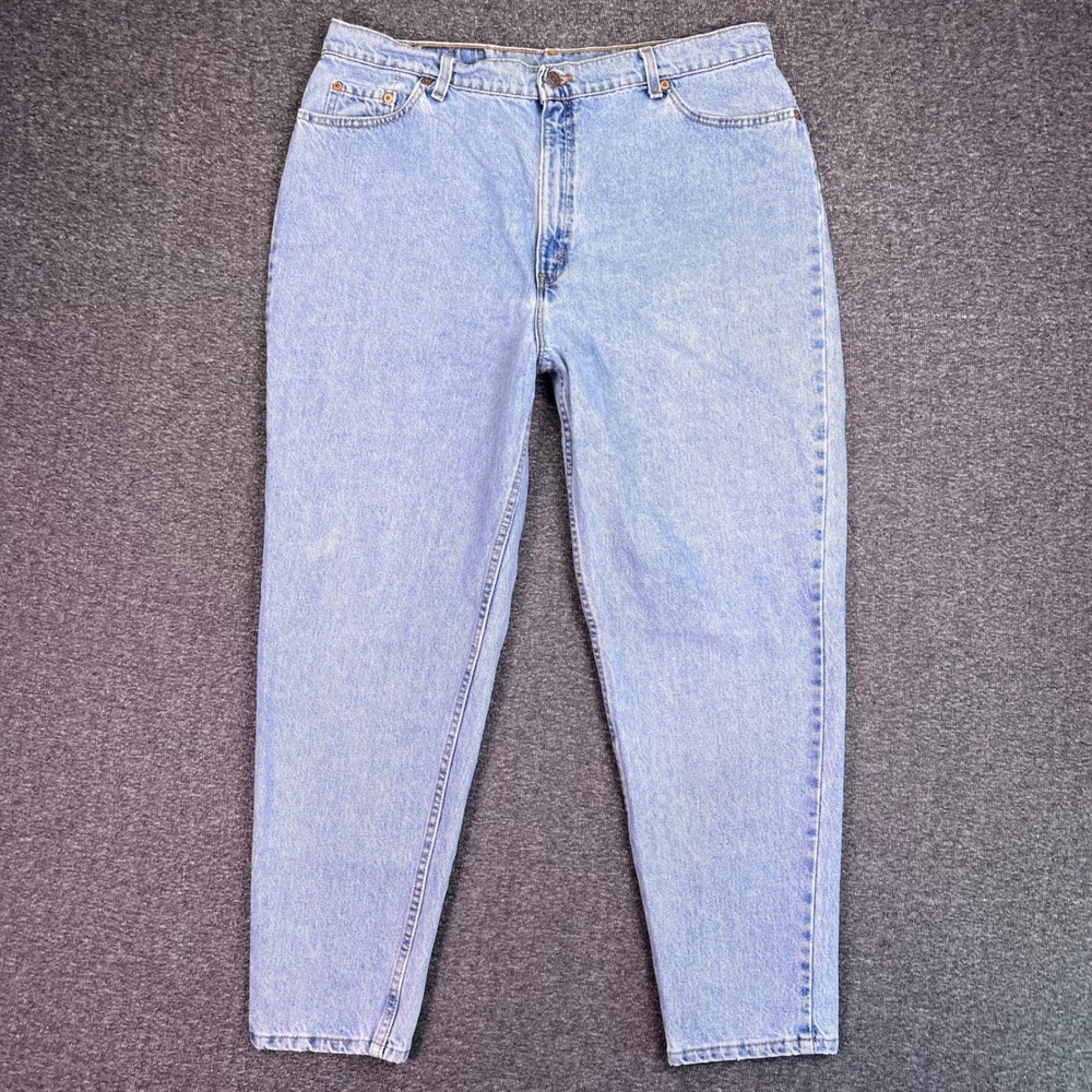 VTG Levis 522 Jeans Womens 20 Light Wash High Rise Tapered Denim USA Fits38x29